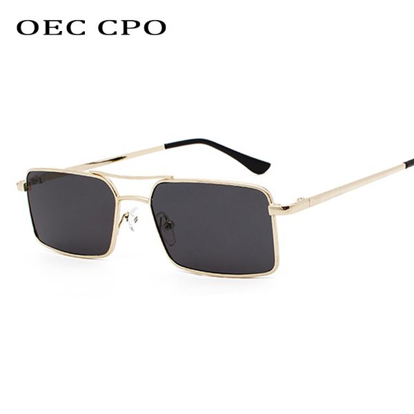 

oec cpo small square sunglasses men retro grey eyewear vintage glasses metal fashion shades uv400 vintage glasses o217, White;black