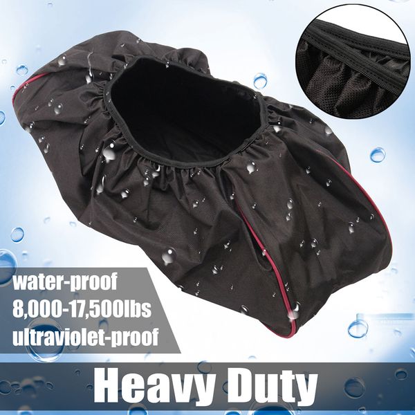 

600d car dustproof red edge for driver recovery oxford fabric thick winch cover waterproof car accessories 8000-17500 capacity