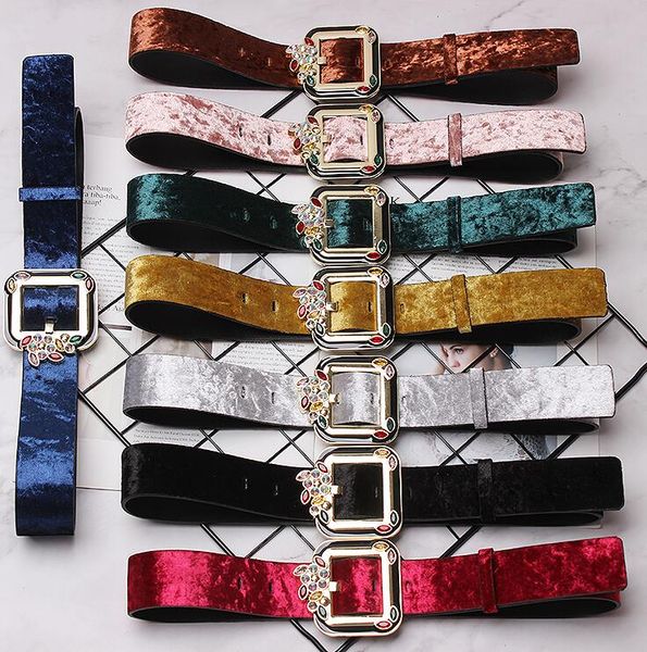 

women's runway fashion velvet pu leather cummerbunds female dress corsets waistband belts decoration wide belt r1662, Black;brown