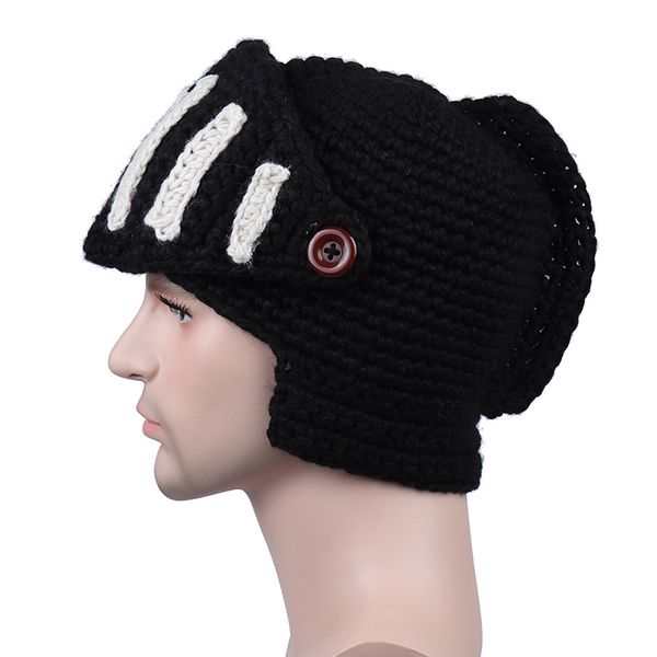 

knight wind winter roman handmade leisure quality face hat neck high gladiator cap cotton masks hat beanies knit k01 kixnn, White;black