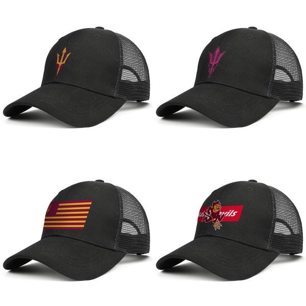 

arizona state sun devils football black for men and women trucker cap ball cool custom fashion mesh hats football old print pink breast, Blue;gray
