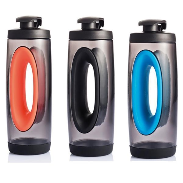 

550 мл (19 унций) портативные спортивные бутылки с водой гантели фитнес бег тренажерный зал путешествия бег туризм кружка боп кубок синий че