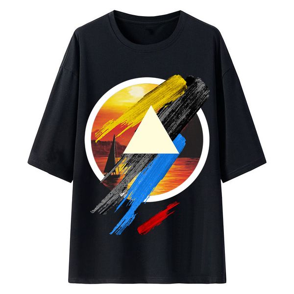 

2020 summer new men's t-shirt national trend loose cotton ins trend personalized printing short sleeve casual and versatile, White;black