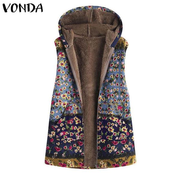 

bohemian printed sleeveless coats vonda winter oversize cardigans casual loose thick jackets coat plus size femme outerwear 5xl, Black;brown