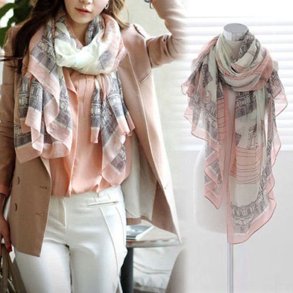 

fashion women elegant long print cotton polyester scarf wrap ladies shawl large scarves size 168*78cm for spring