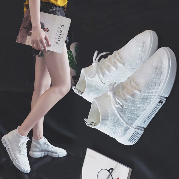 

2018 summer versatile new style thick bottomed athletic shoes women's casual woven coconut shoes lace-up running stude, Black