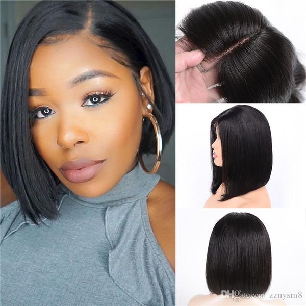 

black woman wig short lace front human hair wigs pre plucked bob wig natural black straight brazilian wig remy hair ing
