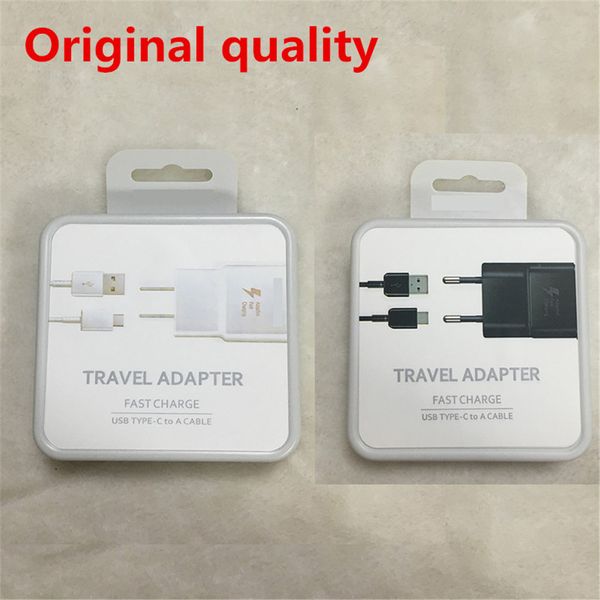 

оригинальный oem черный / белый fast travel адаптер зарядное устройство + type-c кабель с розничной упаковки для samsung galaxy s8 s8 plus m