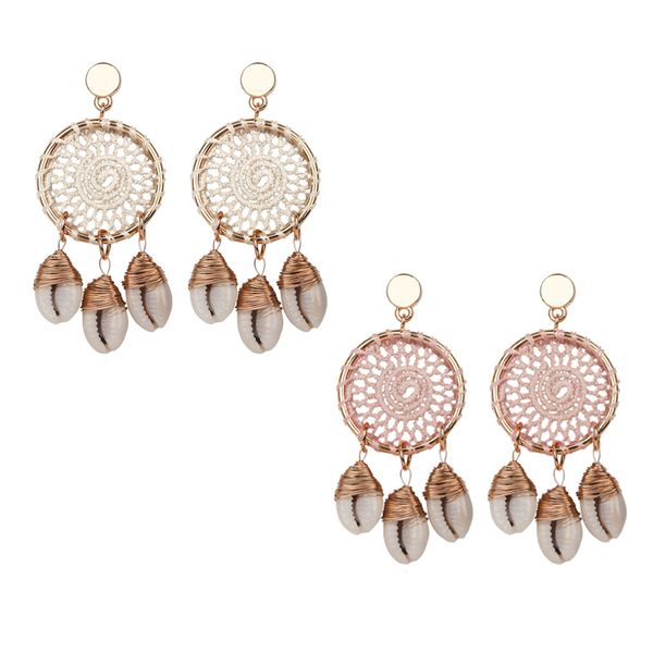 

silver needle dreamcatcher earrings temperament tassel small earrings pearl crystal 2 pairs