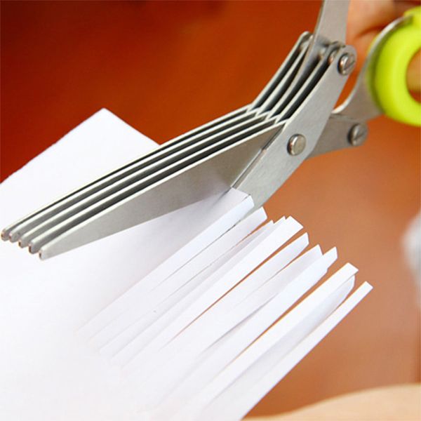 

1pc creative 5 layers stainless steel kitchen scissors kitchen tools five green onion cut multifunction knife kitchen accessorie