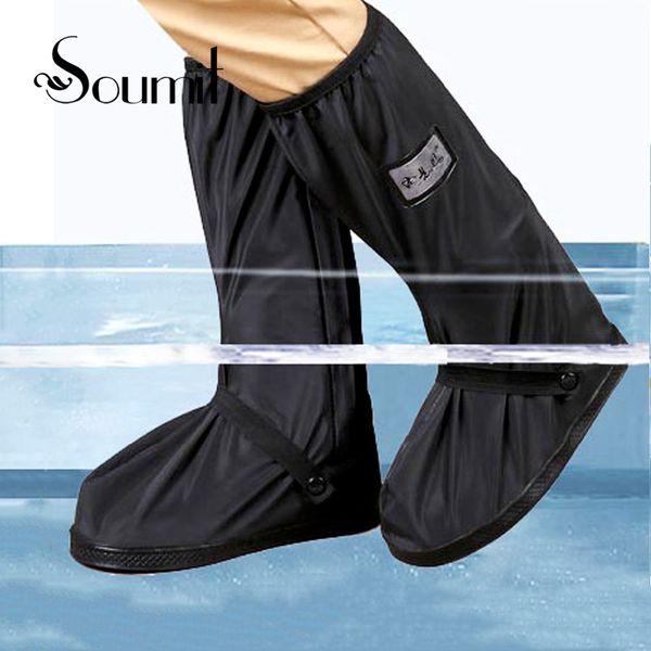 

soumit waterproof rain shoe cover for motorcycle cycling bike men women reusable boot overshoes boots shoes protector covers, White;pink