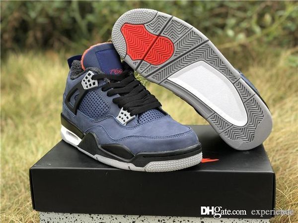 

2019 authentic air 4 wntr winter loyal blue retro white habanero red black cq9597-401 men basketball shoes sports sneakers with box