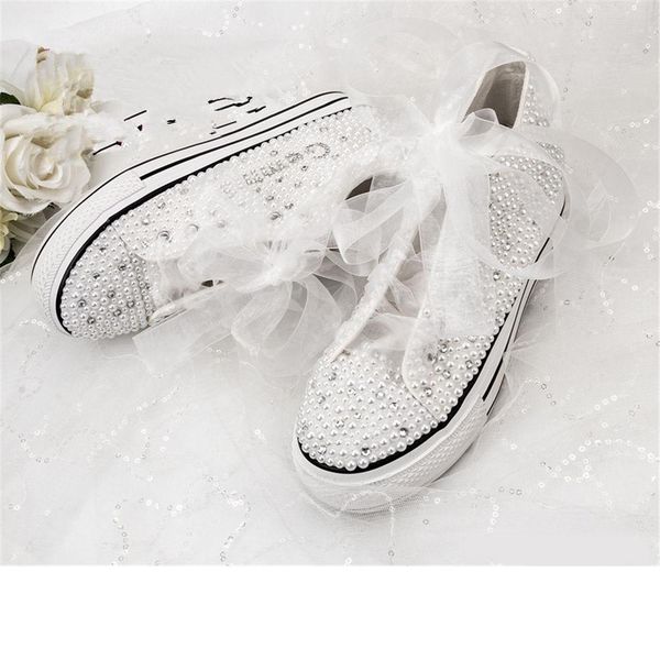 

handmade custom letters crystals pearls wedding shoe sneakers bridal platform canvas plimsoll bridesmaid sneaker shoes size 34-42, Black