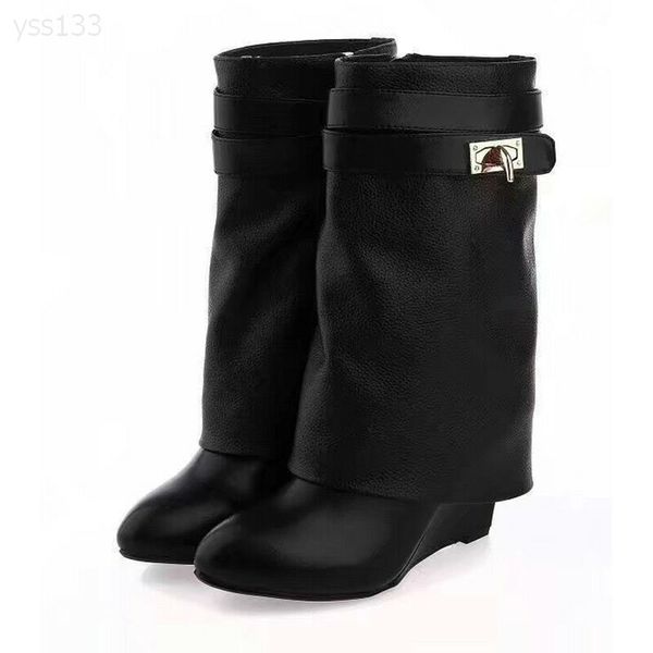 

long boots 100% cowhide high heel boots luxury woman high shoes double fashionable ladies shoes leather fashion bare boots large size 35-41, Black