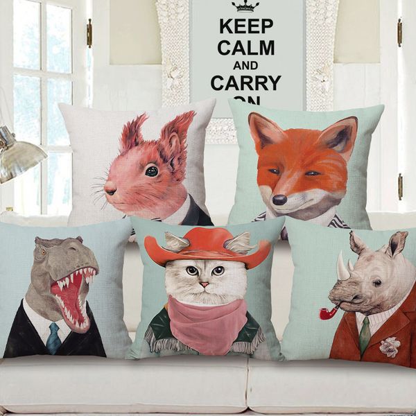 

fashion animal portrait embrace pillow case home furnishing sofa cushion hold cotton pillow case