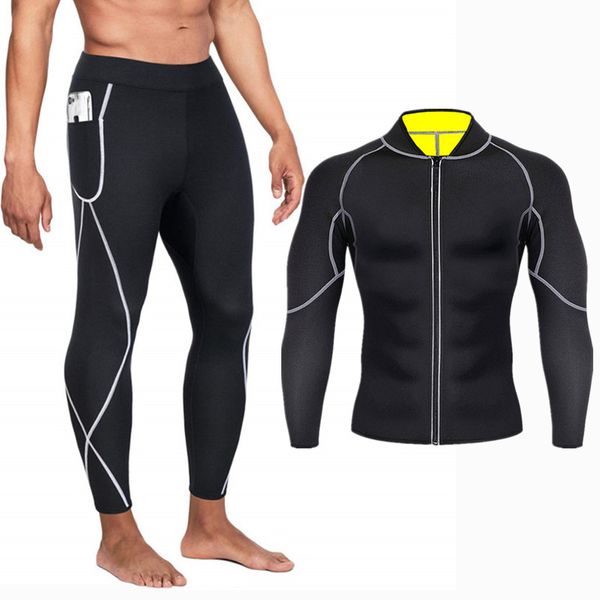 

новый body shaper slimming брюки мужчины с длинными рукавами футболка талия тренер корсеты сжигание жира shaperwear пот сауна фитнес-одежда, Black;brown