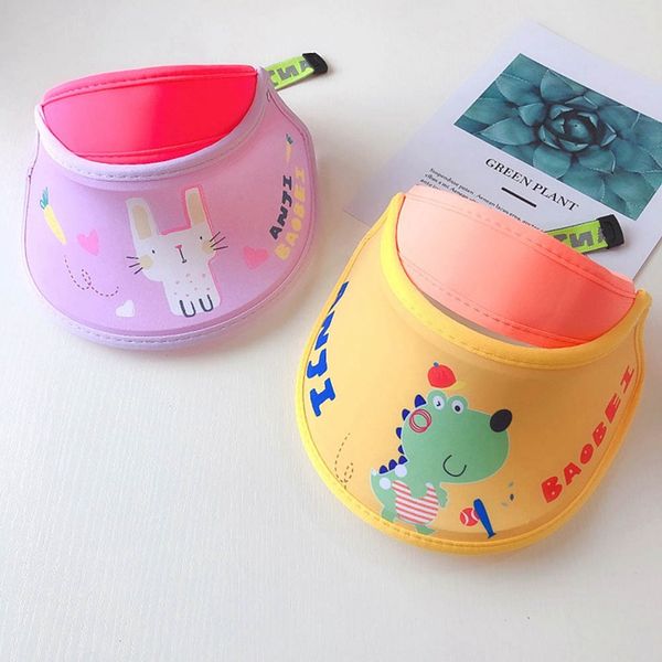 

baby boy and girl hats print cartoon children's empty hat summer sunscreen sunshade baby beach sun hat caps, Yellow