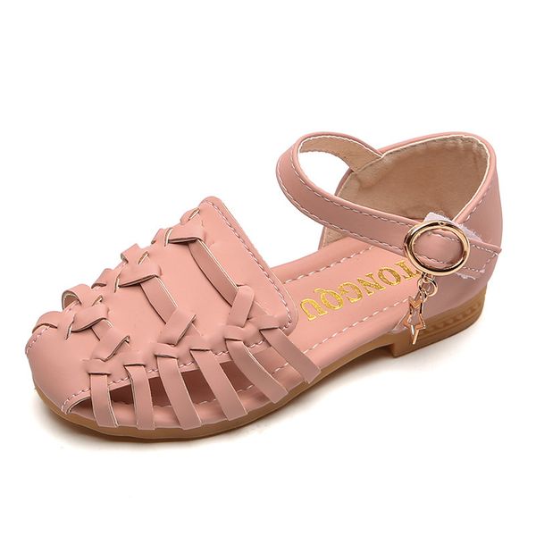 

mxhy girls braided toe sandals 2020 summer children's retro roman shoes soft sole princess shoes kids sandals girls, Black;red