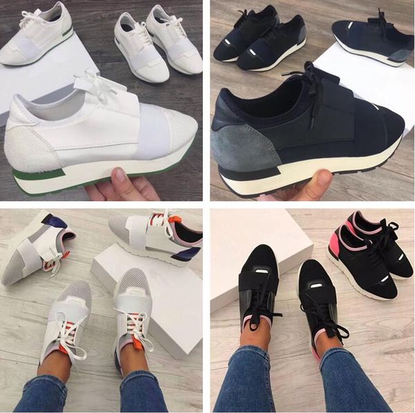 

name brand original box shoe man casual race runner shoes woman comfortable pointed toe low cut new color mesh trainer shoes size 35-46, Black