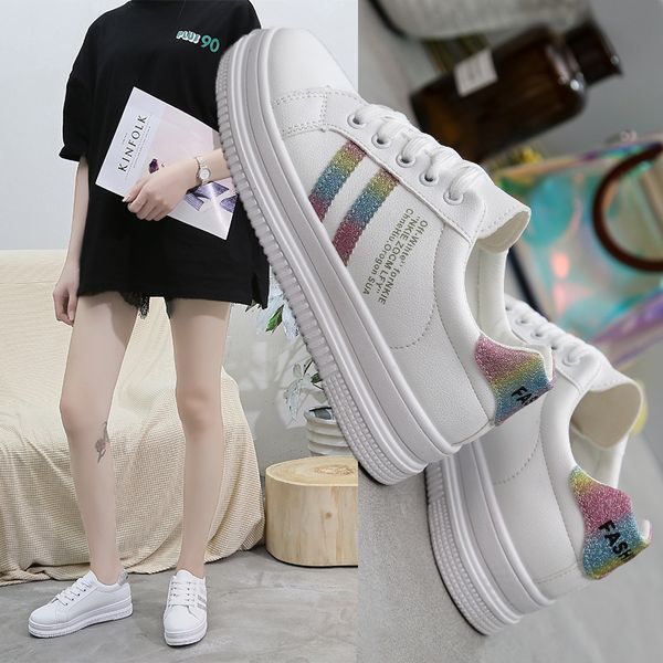 

leisure sports sneakers street shoes swomens shoes summer 2019 new korean version of small white for women students with flat soles, Black