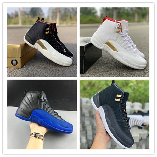 

new fiba 12s cny basketball shoes jumpman 12s black white red leather real carbon fiber designer mens athletic trainers with box
