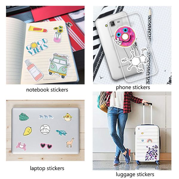 

50 pcs cartoon simple vsco girls kawaii stickers for chidren toy waterproof sticker to diy lapbicycle helmet car decals