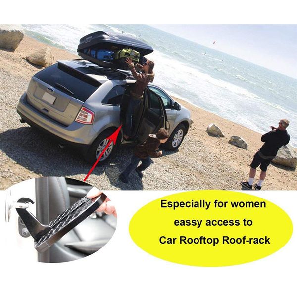 

pure metal car folding doorstep vehicle ladder foot pegs easy aeedssto car roofwith safety hammer for suv