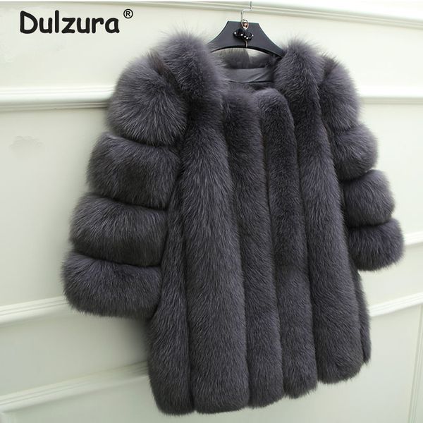 

elegant faux fur coat women brand design winter jackets coats thick warm artificial fur jacket shaggy long outerwear, Black