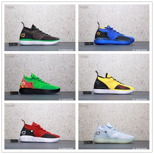 

2018 new kd xi ice blue oreo white silver mens basketball shoes multicolor kevin durant 11 kd11 11s sports trainers 40-46