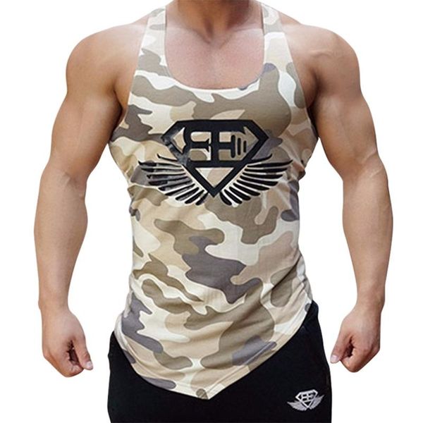 

men tank camo camouflage mens bodybuilding stringers tank singlet brand clothing fitness sleeveless shirt workout funny, White;black
