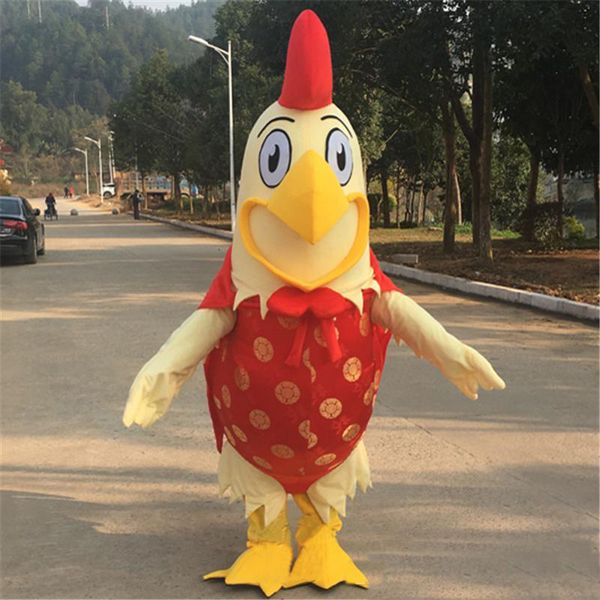 2019 Nova Chegada de Alta Qualidade Big Cock Mascot Costume Crianças Desempenho Do Partido Terno Tamanho Adulto Frango Mascote Frete Grátis