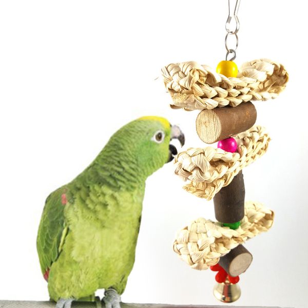 

parrot articles bird toys bring skin raw wood corn skin hemp flowers bites gnaw toys