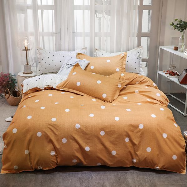 

dreamort round point simplicity style 3or4pcs bedding set twin full  king size bed sheet+duvet cover+pillowcase