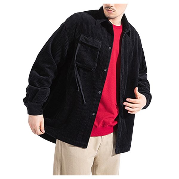 

kancoold shirt regular broadcloth men's shirts autumn fashion coat casual long sleeve solid corduroy casual blouse nov11, White;black