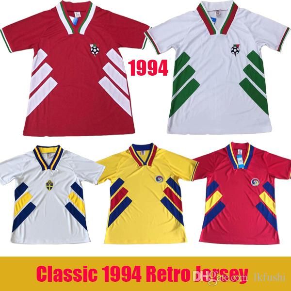 

1994 retro edition bulgaria romania weden occer jer ey 1994 world cup home hort leeve national occer hirt away football uniform