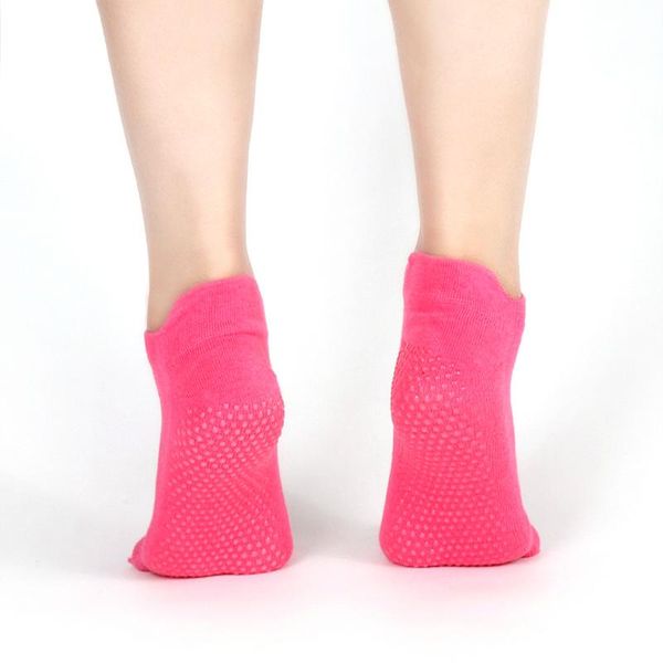 

combed cotton yoga socks female breathable antiskid rubber sole full toe sports socks, Black