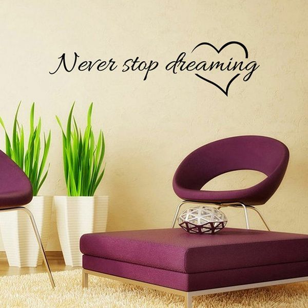 

never sdreaming quote removable wall sticker vinyl art decal home room decor