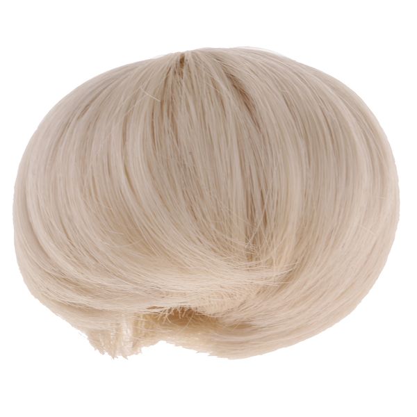 

wigs only, 5-6inch 13-15cm short straight hair bjd wig for 1/8 lati girl doll - beige