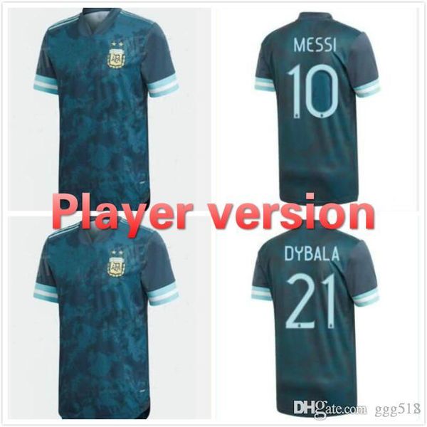 

2020 21 player version argentina soccer jersey copa america new season messi dybala higuain icardi camisetas de futbol football soccer shirt, Black;yellow