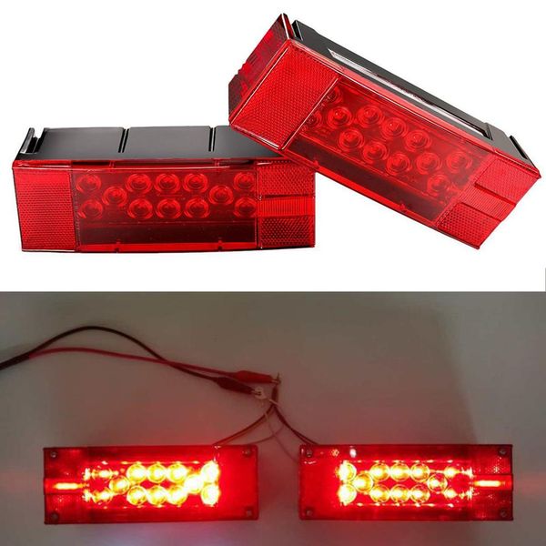 

new1pair rectangle shape tail slight brake lights for truck trailer