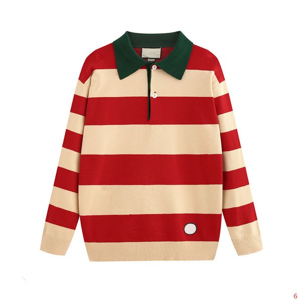 

luxury designer sweater for men women autumn brand sweater with lapel neck fashion men sweaters with letters pattern wholesale s-2xl, White;black