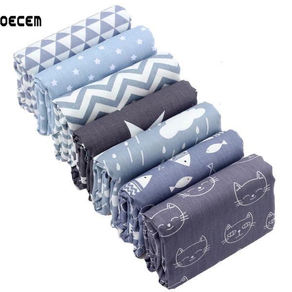 

gray color printed series quilting cotton fabric meter sewing tissues of kids bedding skirt home textile diy patchwork 160*50cm, Black;white