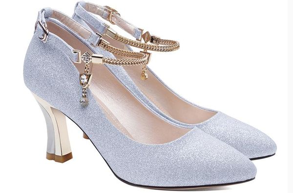 

women's shoes in spring and autumn high coarse heel pointed end@2049, Black