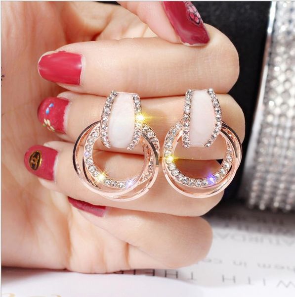 

earrings fashion diamond s925 silver needle earrings sense earrings, Golden;silver