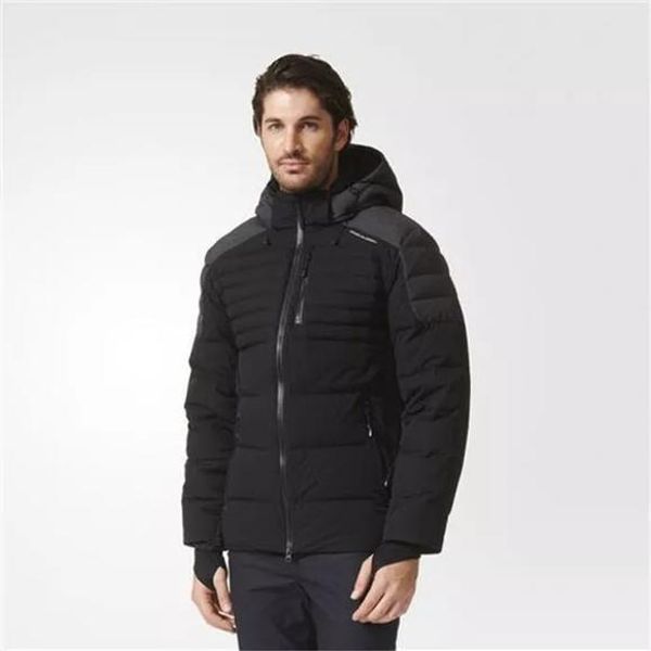 

jonefang 2020 comfortable waterproof and windproof hat removable man and women black down jacket