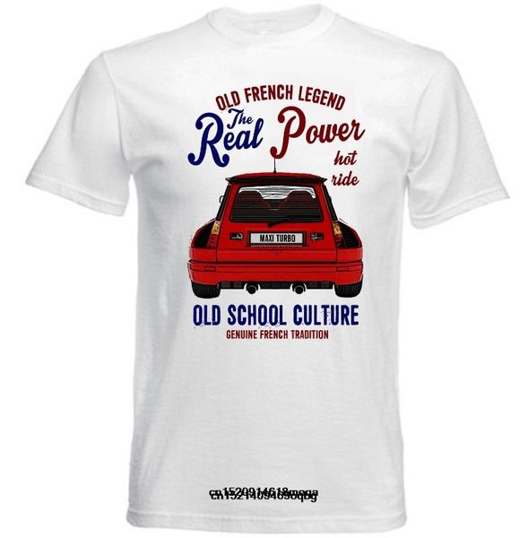 

t shirt vintage french car renault 5 maxi turbo t-shirt mens round neck short sleeves casual t-shirt, White;black