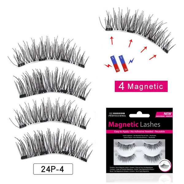 

magnetic eyelashes with 4 magnets handmade 3d magnetic lashes natural false eyelash magnet lash with gift box
