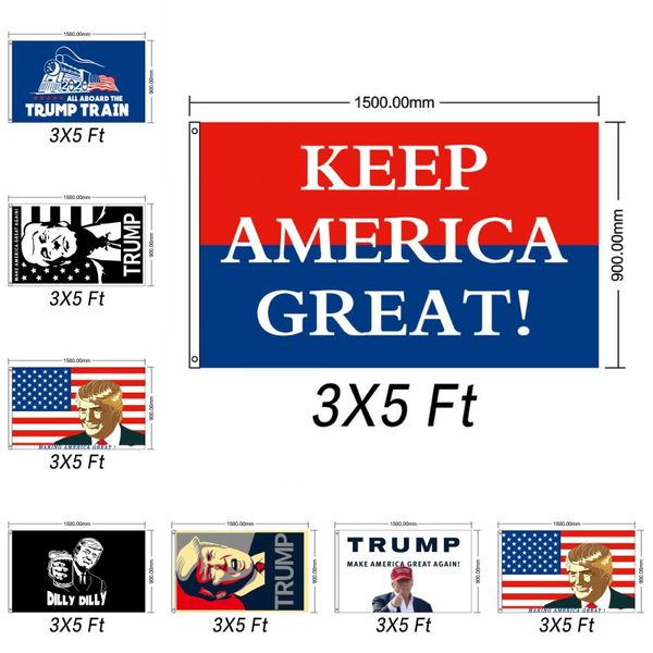 

дональд трамп 2020 флаг 90 * 150см дональд принт держи америку великий баннер полиэстер трамп президент сша флаг