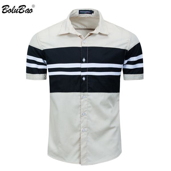 

bolubao мода бренд мужской свободного покроя рубашки мужчины пэчворк приталенный fit хлопок рубашки высокое качество мужской с коротким рука, White;black