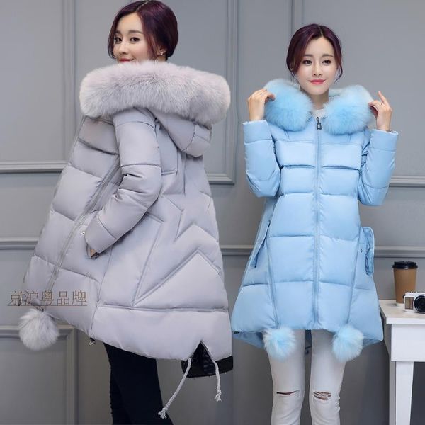 

2019 autumn winter new women cotton coat outerwear thickening long section down cotton wadded jacket plus size women coat, Tan;black